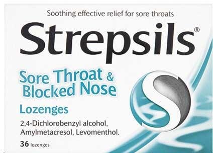 STREPSILS lozenge sore throat & blocked nose 0.6mg/1.2mg/8.0mg 36